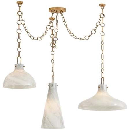 Troy Lighting Joaquin 3 Light 42" Wide Multi Light Pendant Patina Brass
