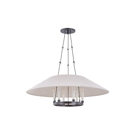 Troy Lighting Archive 6 Light 38" Wide Pendant with Linen Shade Bronze