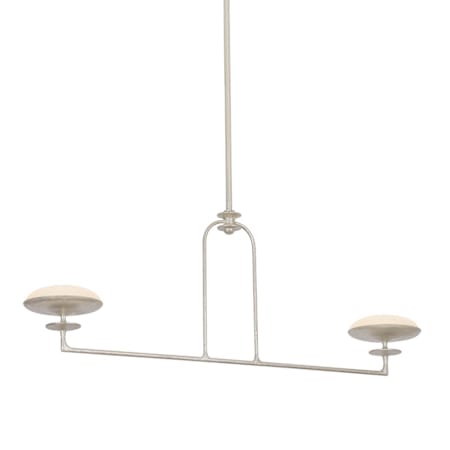 Troy Lighting Pacific 45" Wide LED Linear Chandelier with Etched Matte Glass Shades Warm Silver Leaf