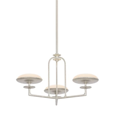 Troy Lighting Pacific 27" Wide LED Chandelier with Etched Matte Glass Shades Warm Silver Leaf