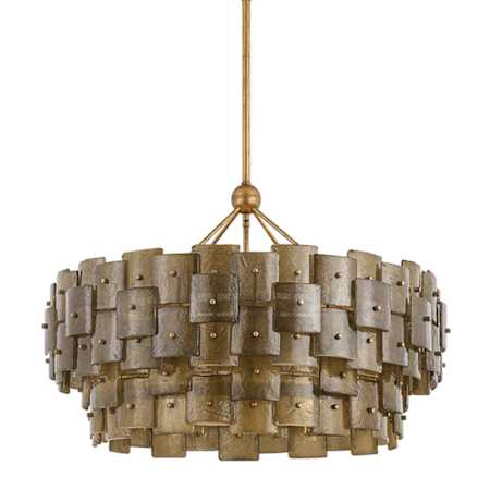Troy Lighting Jacik 8 Light 36" Wide LED Drum Chandelier Patina Gold Leaf