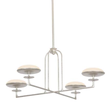 Troy Lighting Pacific 39" Wide LED Chandelier with Etched Matte Glass Shades Warm Silver Leaf