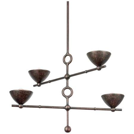 Troy Lighting Vishal 4 Light 38" Wide Chandelier Black Patina Gold