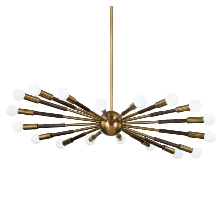 Troy Lighting Obie 18 Light 36" Wide Abstract Sputnik Chandelier Patina Brass / Bronze