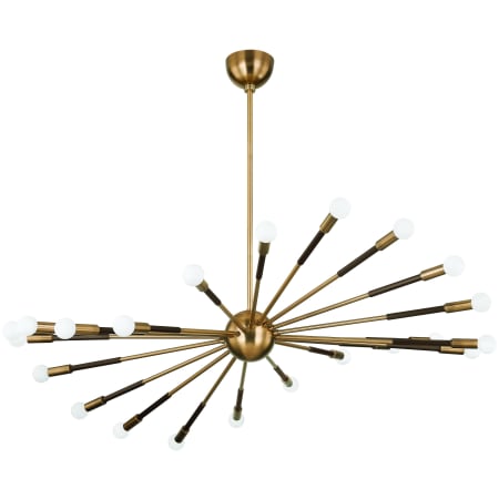 Troy Lighting Obie 22 Light 51" Wide Abstract Sputnik Chandelier Patina Brass / Bronze