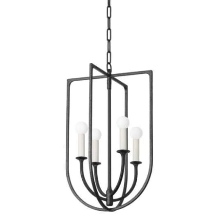 Troy Lighting Kael 4 Light 14" Wide Pillar Candle Pendant Black Iron