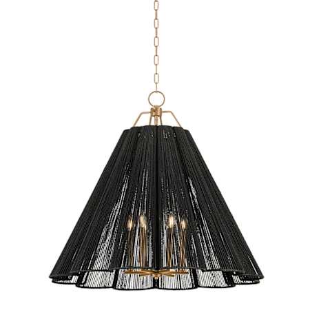 Troy Lighting Sonoma 6 Light 37" Wide LED Pendant Patina Gold Leaf