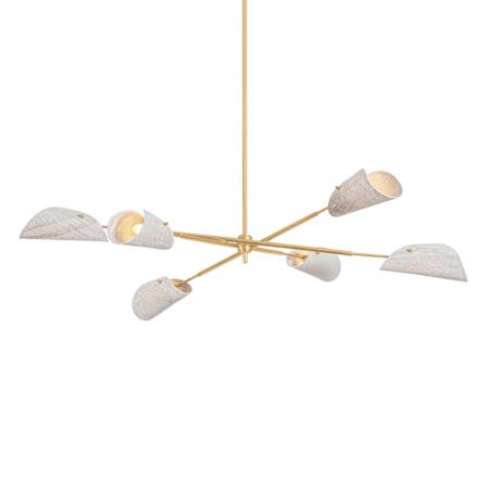 Troy Lighting Ken 6 Light 60" Wide Abstract Chandelier Vintage Gold Leaf