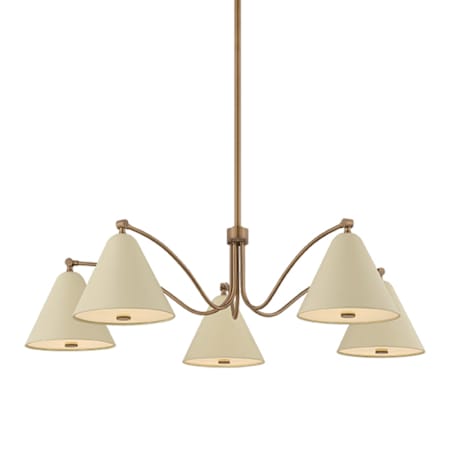 Troy Lighting Clive 5 Light 42" Wide LED Chandelier Patina Brass / Soft Sand