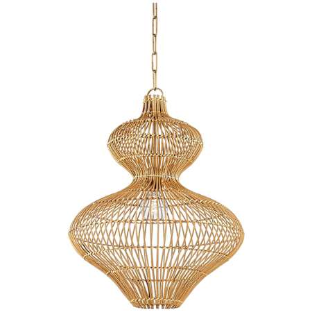 Troy Lighting Irvine 20" Wide Rattan Pendant Patina Brass