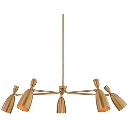 Troy Lighting Spade 5 Light 49" Wide Chandelier Patina Brass