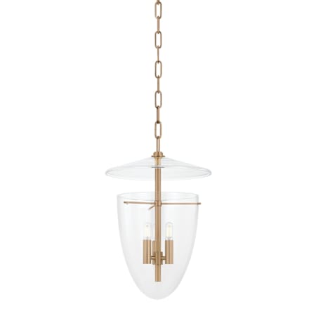 Troy Lighting Tully 3 Light 14" Wide Pendant with Clear Glass Shade Patina Brass