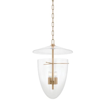 Troy Lighting Tully 4 Light 18" Wide Pendant with Clear Glass Shade Patina Brass