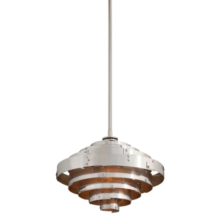 Troy Lighting Mitchel Field 12.75" Tall 1 Light LED Pendant with Frosted Glass Shade Vintage Aluminum with Parisian Silver Leaf