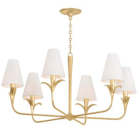 Troy Lighting Quill 6 Light 40" Wide Chandelier Gilded Ivory