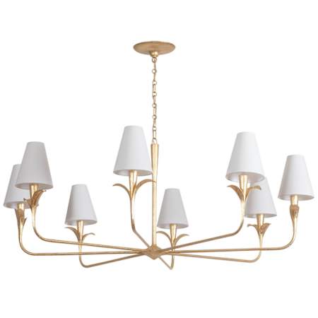 Troy Lighting Quill 8 Light 58" Wide Chandelier Gilded Ivory
