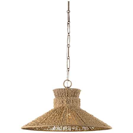 Troy Lighting Raphael 26" Wide Hand-Knotted Jute String Pendant Patina Brass