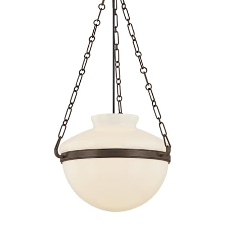 Troy Lighting Paradigm 16" Wide Pendant with Glossy Opal Glass Shade Bronze
