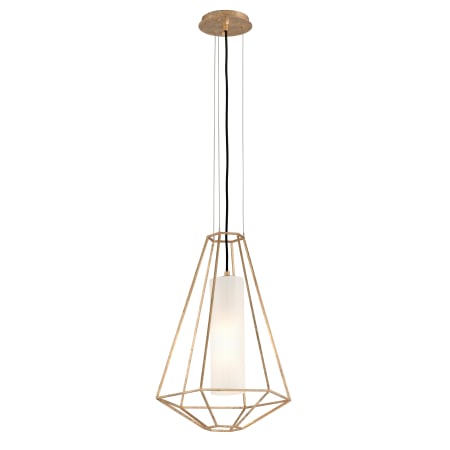 Troy Lighting Silhouette 16" Wide Single Light Hand Worked Pendant with Opal Shade Gold Leaf
