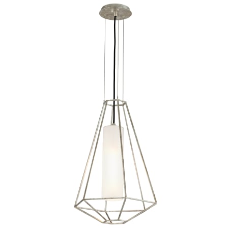 Troy Lighting Silhouette 1 Light 16" Wide Hand Worked Pendant with Opal Shade Silver Leaf