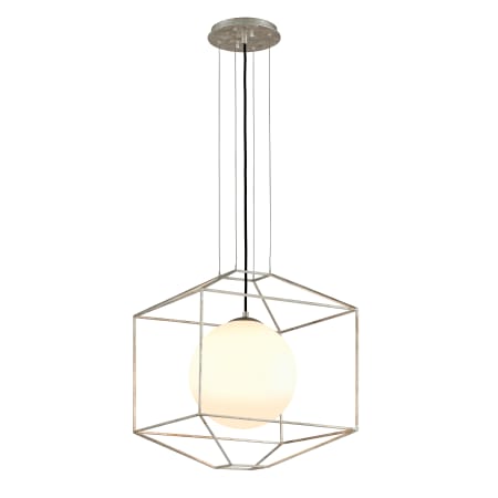 Troy Lighting Silhouette 1 Light 18" Wide Hand Worked Pendant with Opal Shade Silver Leaf