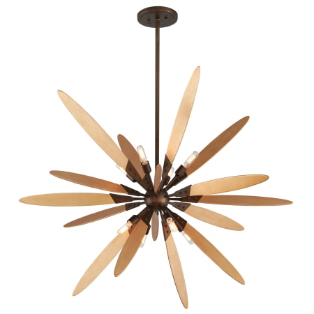 Troy Lighting Dragonfly 8 Light 44" Wide Hand Crafted Pendant Bronze with Satin Leaf