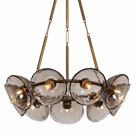 Troy Lighting Diego 9 Light 37" Wide Abstract Chandelier Patina Gold Leaf