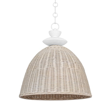 Troy Lighting Kahn 22" Wide Wood Pendant Gesso White