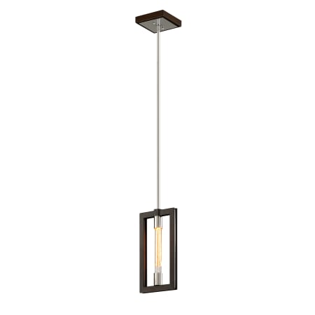 Troy Lighting Enigma Single Light 7-3/4" Wide Mini Pendant Bronze / Polished Stainless Steel