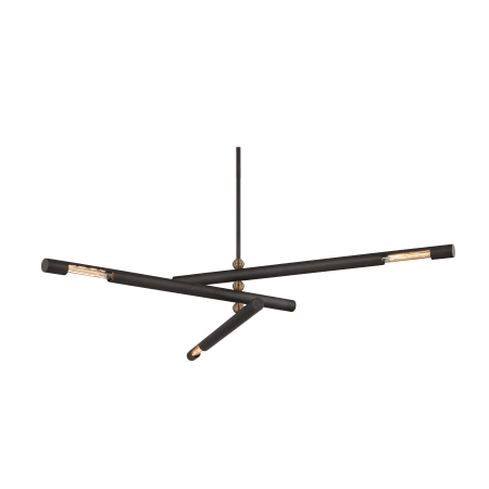 Troy Lighting Hendrix 3 Light 62" Wide Linear Chandelier Chemical Bronze