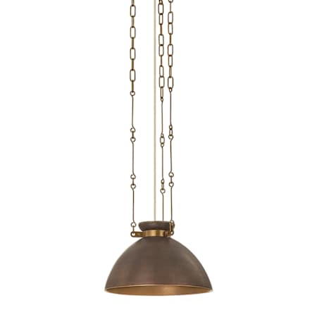 Troy Lighting Allston 14" Wide LED Pendant Patina Brass / Ceramic Molten Umber