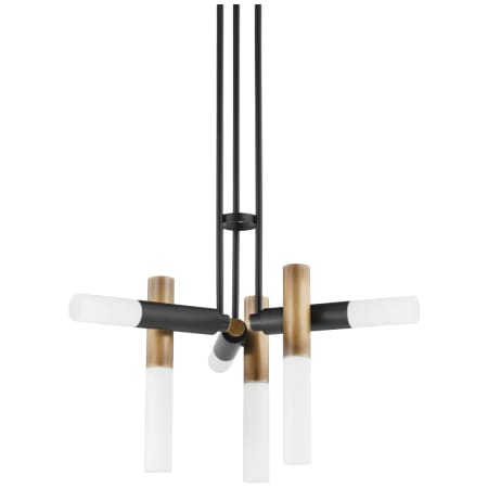 Troy Lighting Koa 6 Light 34" Wide Sputnik Chandelier Patina Brass / Soft Black