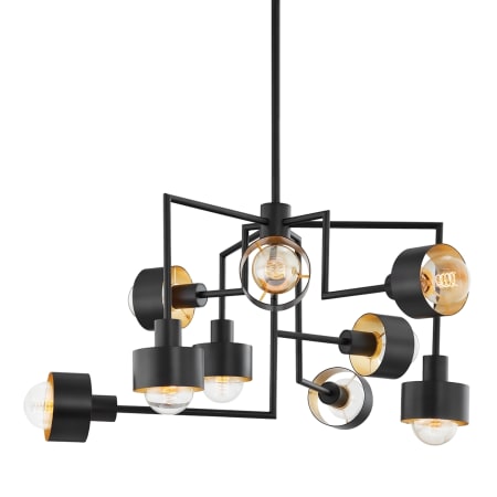 Troy Lighting North 9 Light 37" Wide Abstract Chandelier Soft Black / Gold Leaf