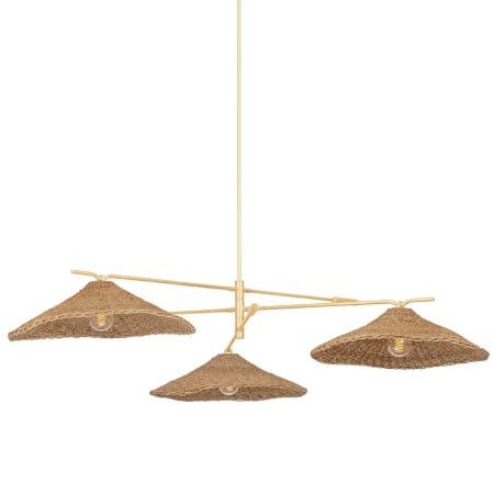 Troy Lighting Valier 3 Light 72" Wide Chandelier Vintage Gold Leaf