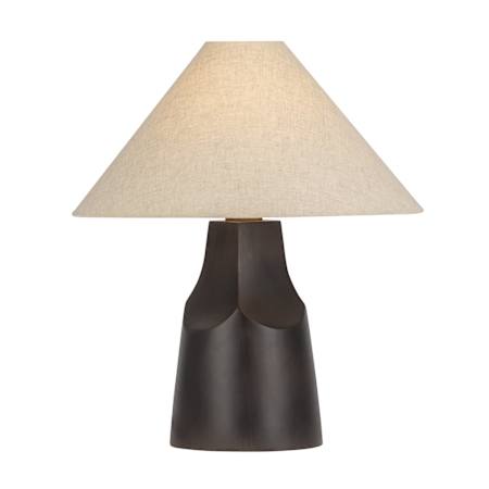 Troy Lighting Hewn 21" Tall Buffet Table Lamp with Linen Shade Patina Brass