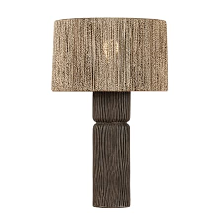 Troy Lighting Folk 27" Tall Buffet Table Lamp with Abaca Shade Patina Brass / Ceramic Shadowed Bark