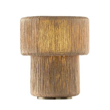 Troy Lighting Kenai 20" Tall Column Table Lamp with Woven Jute String Shade Patina Brass