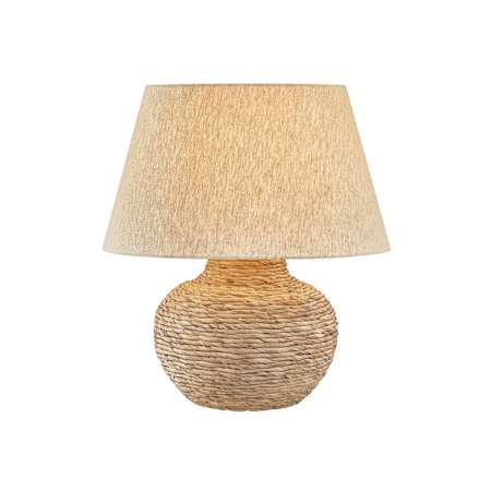 Troy Lighting Malik 22" Tall Vase Table Lamp with Natural Linen Shade Patina Brass