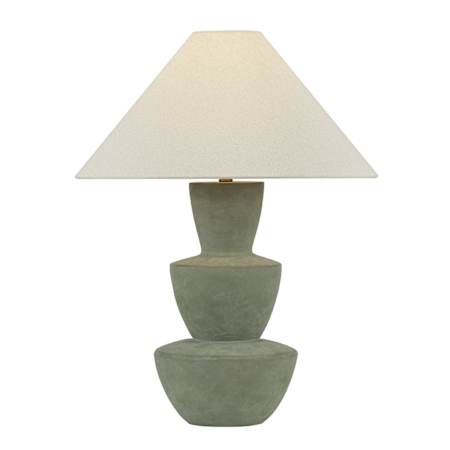 Troy Lighting Kamas 27" Tall LED Vase Table Lamp Patina Brass / Ceramic Oak Moss
