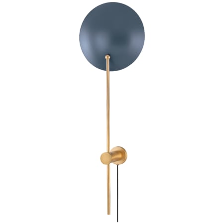 Troy Lighting Leif 31" Tall Plug-In Wall Sconce Patina Brass / Slate Blue