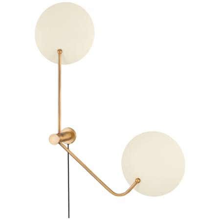 Troy Lighting Leif 2 Light 41" Tall Plug-In Wall Sconce Patina Brass / Soft Sand