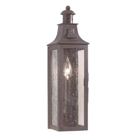 Troy Lighting Newton 1 Light 18" Tall Outdoor Wall Sconce with Seedy Glass Soft Off Black