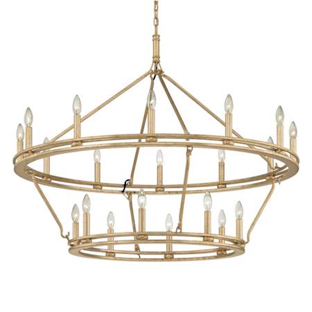 Troy Lighting Sutton 20 Light 44" Wide Taper Candle Chandelier Champagne Silver Leaf