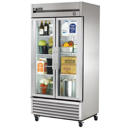 True 40 Inch Wide 35 Cu. Ft. Reach-In Refrigerator with Six Adjustable Shelves Stainless Steel
