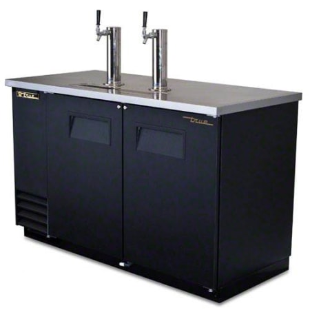 True 59 Inch Wide 2 Keg Direct Draw Beer Dispenser Stainless Steel / Black