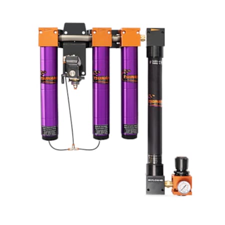 Tsunami Compressed Air 1/2" Precision 3-Stage Membrane Dryer (20 CFM) with Electronic Drain N/A