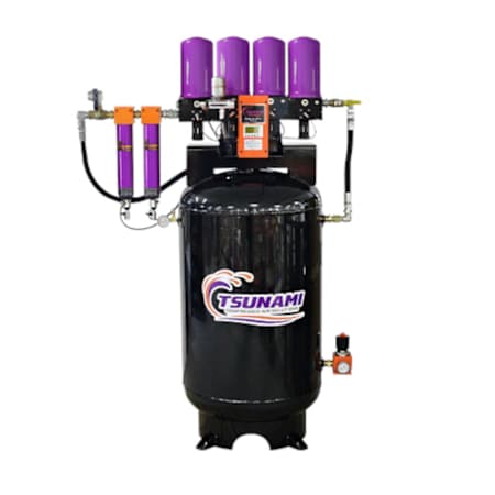 Tsunami Compressed Air 1" Ultra Series 30-HP 80-Gallon Tank Mounted Regenerative Air Dryer (120 CFM) with Moisture Minder Pneumatic Drain N/A
