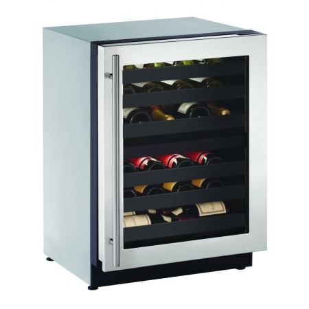 U-Line 24 Inch Wide 43 Bottle Capacity Undercounter Glass Door Wine Cooler from the 2000 Series Stainless Steel