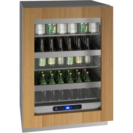 U-Line 24 Inch Wide 5.2 Cu. Ft. Compact Refrigerator with Variable Speed Compressor Panel Ready Glass