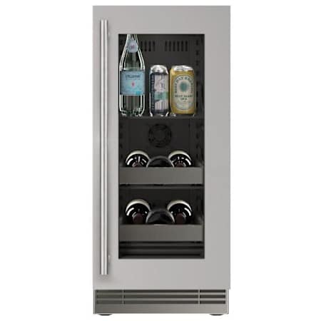 U-Line Home 15 Inch Wide 9 Bottle Capacity and 54 Can Capacity Energy Star Certified Wine and Beverage Cooler Stainless Frame